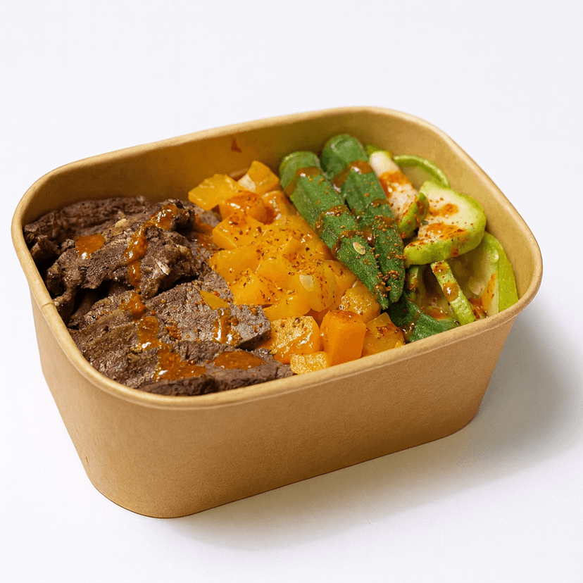 Grilled Tenderloin, Okra, Pumpkin, & Zucchini